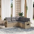 Miniatyrbillede 11 af 11: vidaXL sofasæt til haven 5 dele med hynder polyrattan beige