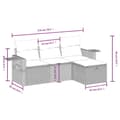 Miniatyrbillede 5 af 5: vidaXL sofasæt til haven 4 dele med hynder polyrattan beige