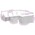 Miniatyrbillede 9 af 11: vidaXL sofasæt til haven 9 dele med hynder polyrattan grå