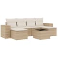 Miniatyrbillede 2 af 11: vidaXL sofasæt til haven 7 dele med hynder polyrattan beige