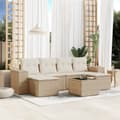 Miniatyrbillede 1 af 11: vidaXL sofasæt til haven 7 dele med hynder polyrattan beige