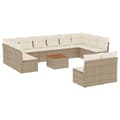 Miniatyrbillede 1 af 11: vidaXL sofasæt til haven 13 dele med hynder polyrattan beige