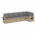 Miniatyrbillede 1 af 11: vidaXL sofasæt til haven 6 dele med hynder polyrattan beige