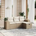 Miniatyrbillede 2 af 4: vidaXL sofasæt til haven 4 dele med hynder polyrattan beige