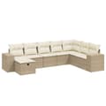 Miniatyrbillede 3 af 4: vidaXL sofasæt til haven 8 dele med hynder polyrattan beige