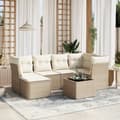 Miniatyrbillede 1 af 3: vidaXL sofasæt til haven 7 dele med hynder polyrattan beige