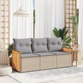 Miniatyrbillede 1 af 9: vidaXL sofasæt til haven 3 dele med hynder polyrattan beige