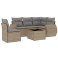 Miniatyrbillede 1 af 11: vidaXL sofasæt til haven 6 dele med hynder polyrattan beige