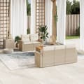 Miniatyrbillede 11 af 11: vidaXL sofasæt til haven 6 dele med hynder polyrattan beige