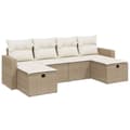 Miniatyrbillede 1 af 3: vidaXL sofasæt til haven 6 dele med hynder polyrattan beige