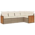 Miniatyrbillede 1 af 3: vidaXL sofasæt til haven 5 dele med hynder polyrattan beige