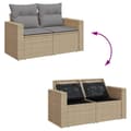 Miniatyrbillede 3 af 11: vidaXL havesofasæt 5 dele med hynder polyrattan beige