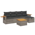 Miniatyrbillede 1 af 3: vidaXL sofasæt til haven 6 dele med hynder polyrattan grå