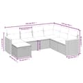 Miniatyrbillede 5 af 5: vidaXL sofasæt til haven 7 dele med hynder polyrattan beige