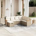 Miniatyrbillede 2 af 5: vidaXL sofasæt til haven 7 dele med hynder polyrattan beige