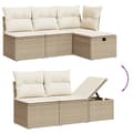 Miniatyrbillede 4 af 5: vidaXL sofasæt til haven 5 dele med hynder polyrattan beige