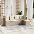 Miniatyrbillede 2 af 5: vidaXL sofasæt til haven 5 dele med hynder polyrattan beige