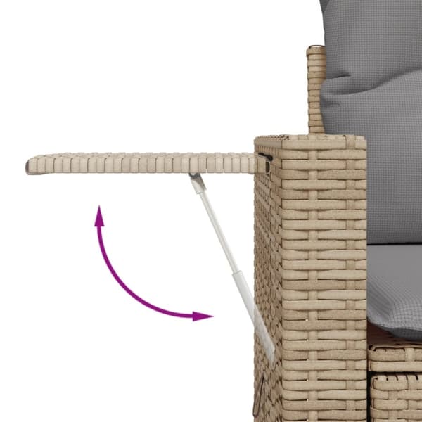 vidaXL sofasæt til haven 5 dele med hynder polyrattan beige