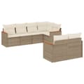 Miniatyrbillede 1 af 11: vidaXL sofasæt til haven 7 dele med hynder polyrattan beige