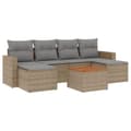 Miniatyrbillede 1 af 11: vidaXL havesofasæt 7 dele med hynder polyrattan beige