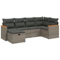 Miniatyrbillede 1 af 3: vidaXL sofasæt til haven 6 dele med hynder polyrattan grå