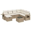 Miniatyrbillede 1 af 3: vidaXL sofasæt til haven 8 dele med hynder polyrattan beige