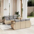 Miniatyrbillede 2 af 4: vidaXL sofasæt til haven 7 dele med hynder polyrattan beige