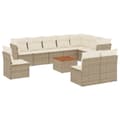 Miniatyrbillede 11 af 11: vidaXL sofasæt til haven 11 dele med hynder polyrattan beige