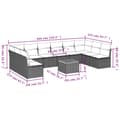 Miniatyrbillede 9 af 11: vidaXL sofasæt til haven 11 dele med hynder polyrattan beige