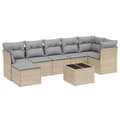Miniatyrbillede 3 af 5: vidaXL havesofasæt 8 dele med hynder polyrattan beige