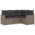 Miniatyrbillede 1 af 11: vidaXL sofasæt til haven 4 dele med hynder polyrattan grå