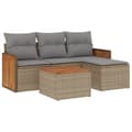Miniatyrbillede 1 af 11: vidaXL sofasæt til haven 5 dele med hynder polyrattan beige