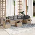 Miniatyrbillede 11 af 11: vidaXL sofasæt til haven 7 dele med hynder polyrattan beige