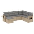 Miniatyrbillede 1 af 11: vidaXL sofasæt til haven 7 dele med hynder polyrattan beige