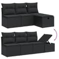 Miniatyrbillede 4 af 5: vidaXL sofasæt til haven 9 dele med hynder polyrattan sort