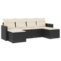 Miniatyrbillede 1 af 11: vidaXL sofasæt til haven 6 dele med hynder polyrattan sort