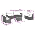 Miniatyrbillede 6 af 11: vidaXL sofasæt til haven 9 dele med hynder polyrattan sort