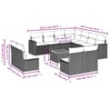 Miniatyrbillede 10 af 11: vidaXL sofasæt til haven 12 dele med hynder polyrattan sort