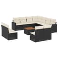 Miniatyrbillede 1 af 11: vidaXL sofasæt til haven 12 dele med hynder polyrattan sort