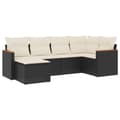 Miniatyrbillede 1 af 11: vidaXL sofasæt til haven 6 dele med hynder polyrattan sort