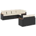Miniatyrbillede 1 af 11: vidaXL sofasæt til haven 7 dele med hynder polyrattan sort