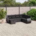 Miniatyrbillede 2 af 5: vidaXL sofasæt til haven 7 dele med hynder polyrattan sort
