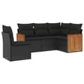 Miniatyrbillede 1 af 11: vidaXL sofasæt til haven 5 dele med hynder polyrattan sort