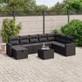 Miniatyrbillede 2 af 5: vidaXL sofasæt til haven 9 dele med hynder polyrattan sort