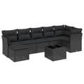 Miniatyrbillede 1 af 5: vidaXL sofasæt til haven 8 dele med hynder polyrattan sort