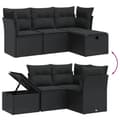 Miniatyrbillede 4 af 5: vidaXL sofasæt til haven 4 dele med hynder polyrattan sort