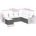 Miniatyrbillede 7 af 11: vidaXL sofasæt til haven 7 dele med hynder polyrattan sort