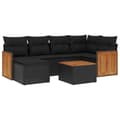 Miniatyrbillede 3 af 11: vidaXL sofasæt til haven 7 dele med hynder polyrattan sort