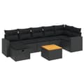 Miniatyrbillede 3 af 5: vidaXL sofasæt til haven 8 dele med hynder polyrattan sort
