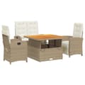 Miniatyrbillede 1 af 11: vidaXL spisebordssæt til haven 4 dele med hynder polyrattan beige
